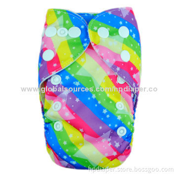 One Size Pocket Babies' Cloth Diaper with 3-layer Ultra-absorbent Microfiber Insert